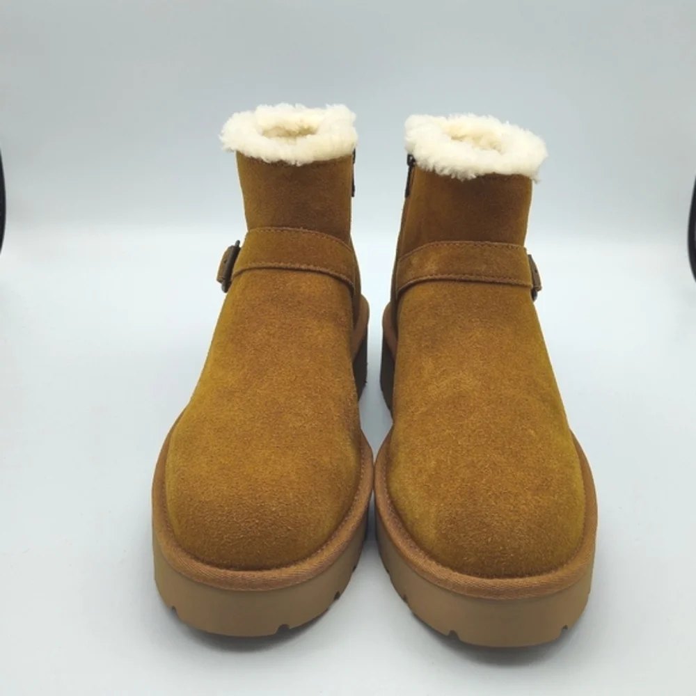 New UGG Koolaburra Suede Wedge Kelissa Mini Winter Boot In Tan 🤎 Size 10_4